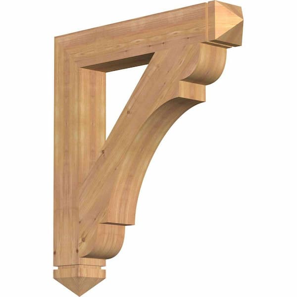 Ekena Millwork 5.5 in. x 42 in. x 42 in. Western Red Cedar Olympic Arts and Crafts Smooth Bracket