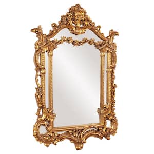 Medium Rectangle Antique Gold Leaf Classic Mirror (34 in. H x 49 in. W)