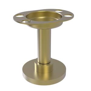 Vanity Top Tumbler and Toothbrush Holder in Satin Brass