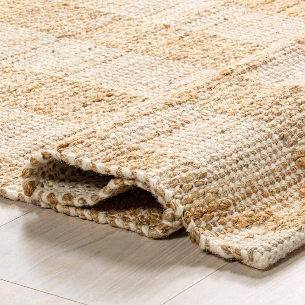 Hillcrest Natural Jute and Wool Striped 5x8 Area Rug