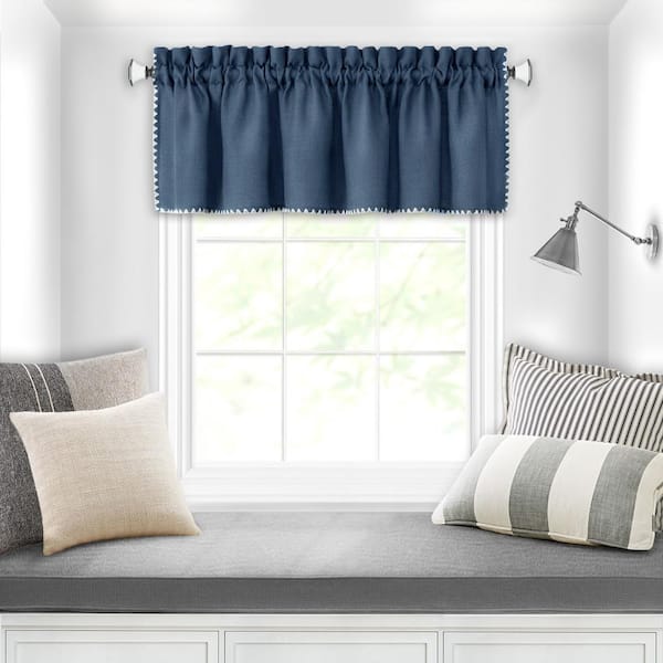 Kendal Polyester Valance - 14 in. L in Blue/White