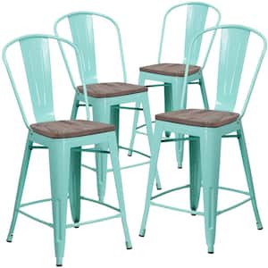 40.25 in. Mint Green Bar Stool (Set of 4)