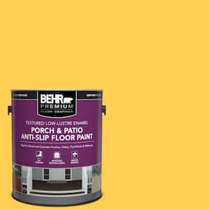 1 gal. #T16-05 Canary Diamond Textured Low-Lustre Enamel Interior/Exterior Porch and Patio Anti-Slip Floor Paint