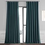 Bayberry Teal Rod Pocket Blackout Curtain - 50 in. W x 96 in. L