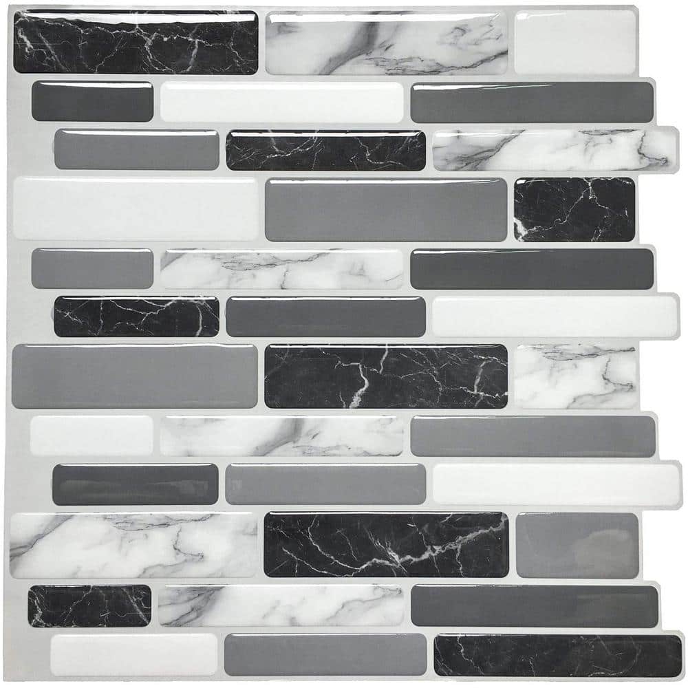 Smart Tiles 3D Peel and Stick Backsplash 4 Sheets of 11.56 x 8.38 Kitchen and Bathroom Wallpaper Metro Sunny