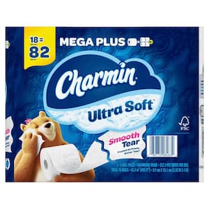 Ultra-Soft Smooth Tear Toilet Paper Rolls (18 Mega Plus Rolls)