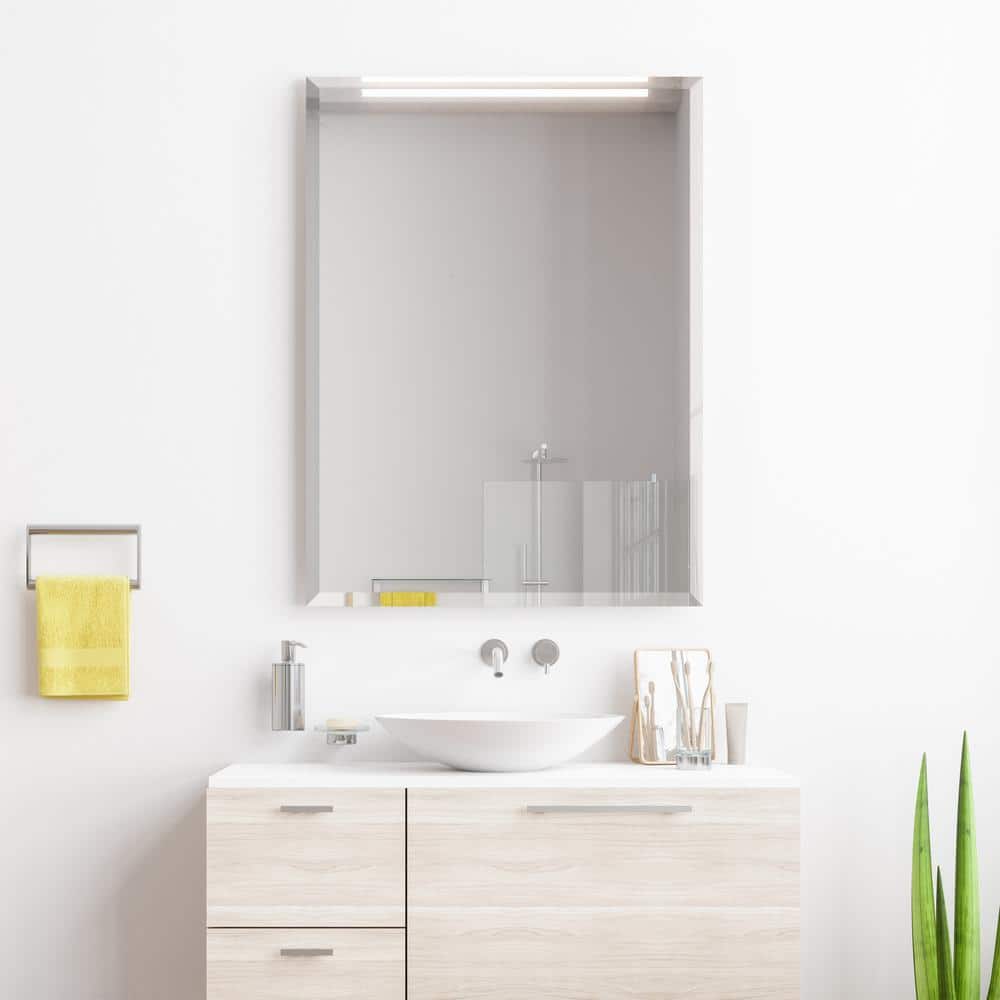 Elegant 30" x 40" Frameless Beveled Prism Rectangular Wall Mirror