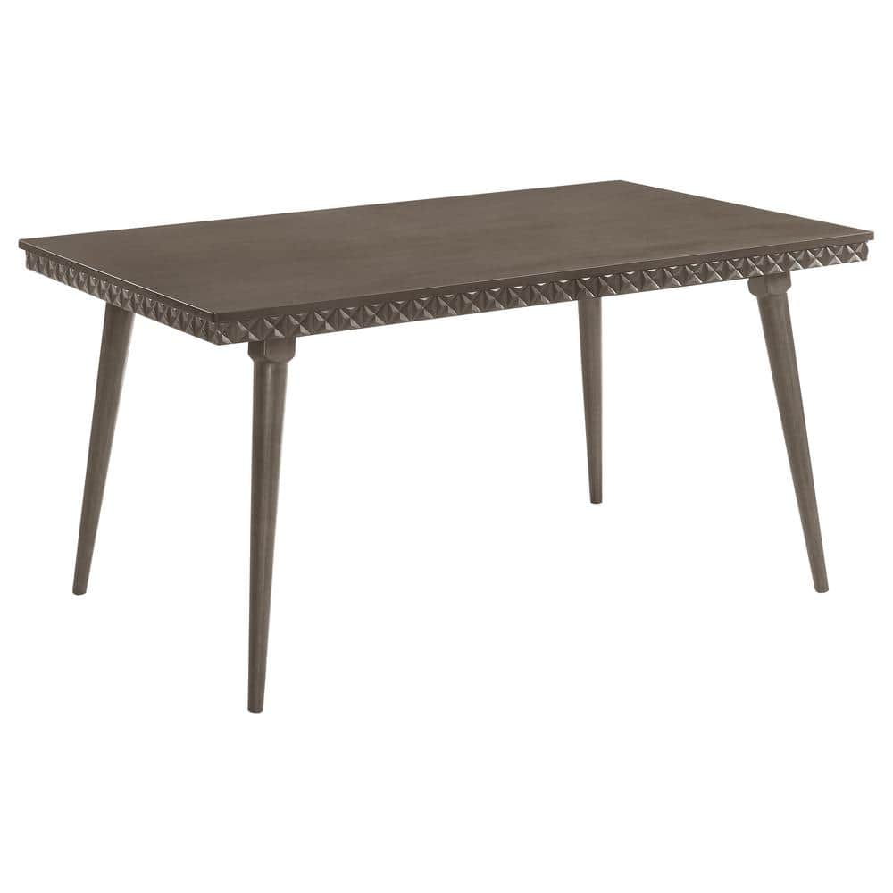 Onslow Mid-century Modern Dark Brown Wood Top 59 in. 4 Legs Dining Table Seats 6