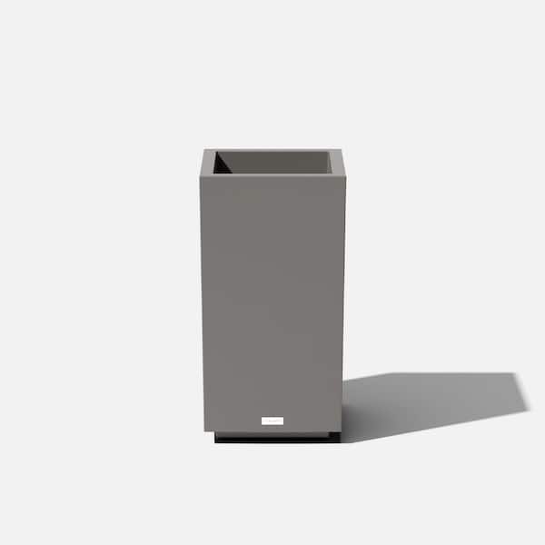 Veradek Block Series Pedestal 26 in. Short Grey Plastic Planter
