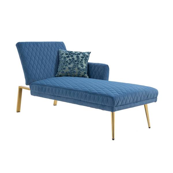 STICKON 66.14 in. W Blue Solid Colour Polyester 2-Seater Loveseat with Metal Legs