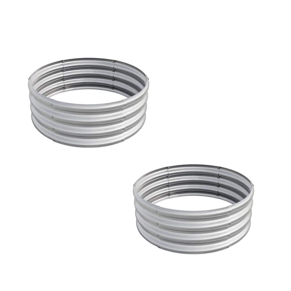 47 in. L x 47 in. W x 11 in. H Silver Metal Tall Round Raised Garden Bed (Set of 2) price history on PriceWatchPro