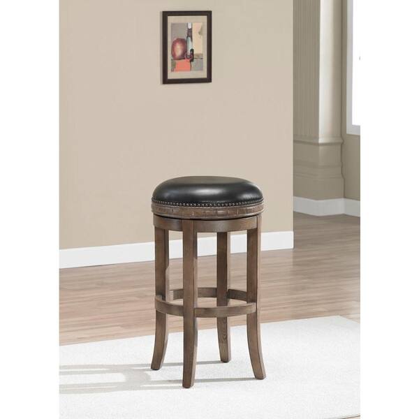 American Heritage Sonoma 26 in. Weathered Oak Cushioned Bar Stool