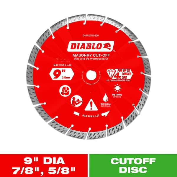 DIABLO 9 in. Diamond Segmented Turbo Cut-Off Discs for Masonry