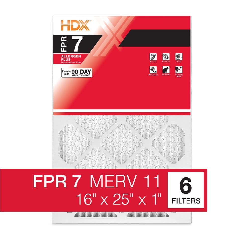 16 in. x 25 in. x 1 in. Allergen Plus Pleated Air Filter FPR 7, MERV 10 (6-Pack) price history on PriceWatchPro