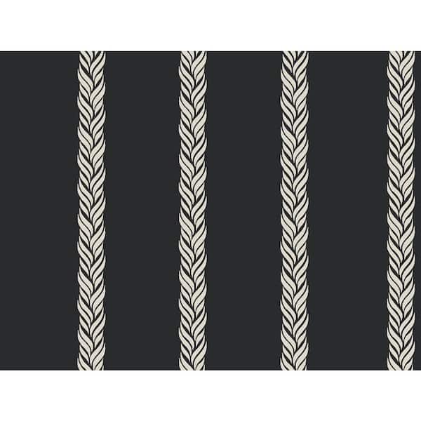 Ronald Redding Braided Stripe Black Wallpaper