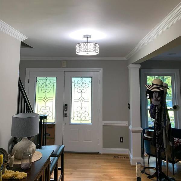 VONLUCE Mid-Century Modern Semi Flush Mount Ceiling Light Black Ceiling Light