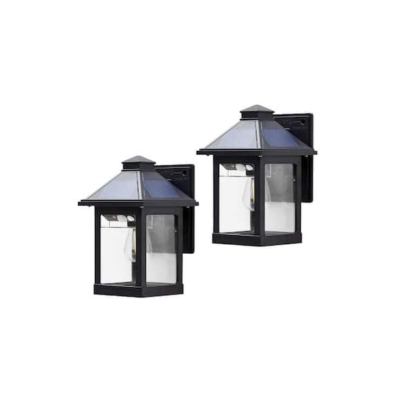 2-Pack Solar Wall Lanterns, Motion Sensor Solar Wall Lights with 3-Lighting Modes, IP65 Waterproof 3000K