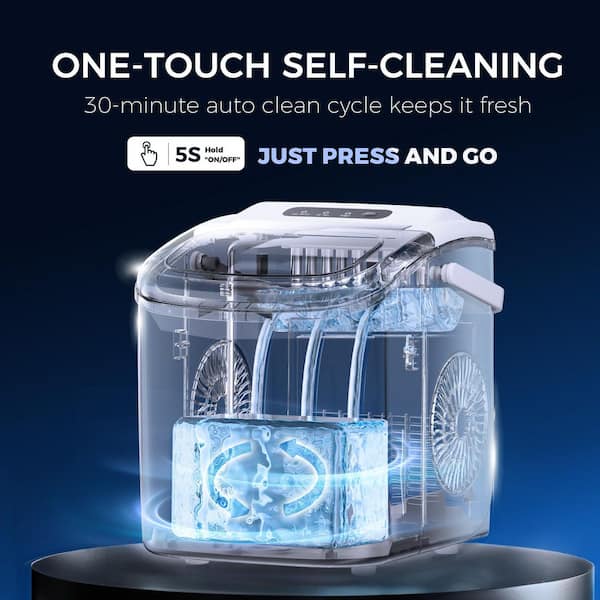 SIMZLIFE 9.6 in. 26 lb. /24H Bullet Ice Countertop Portable Ice