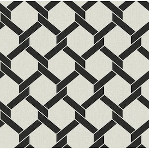 Payton Black Hexagon Trellis Wallpaper