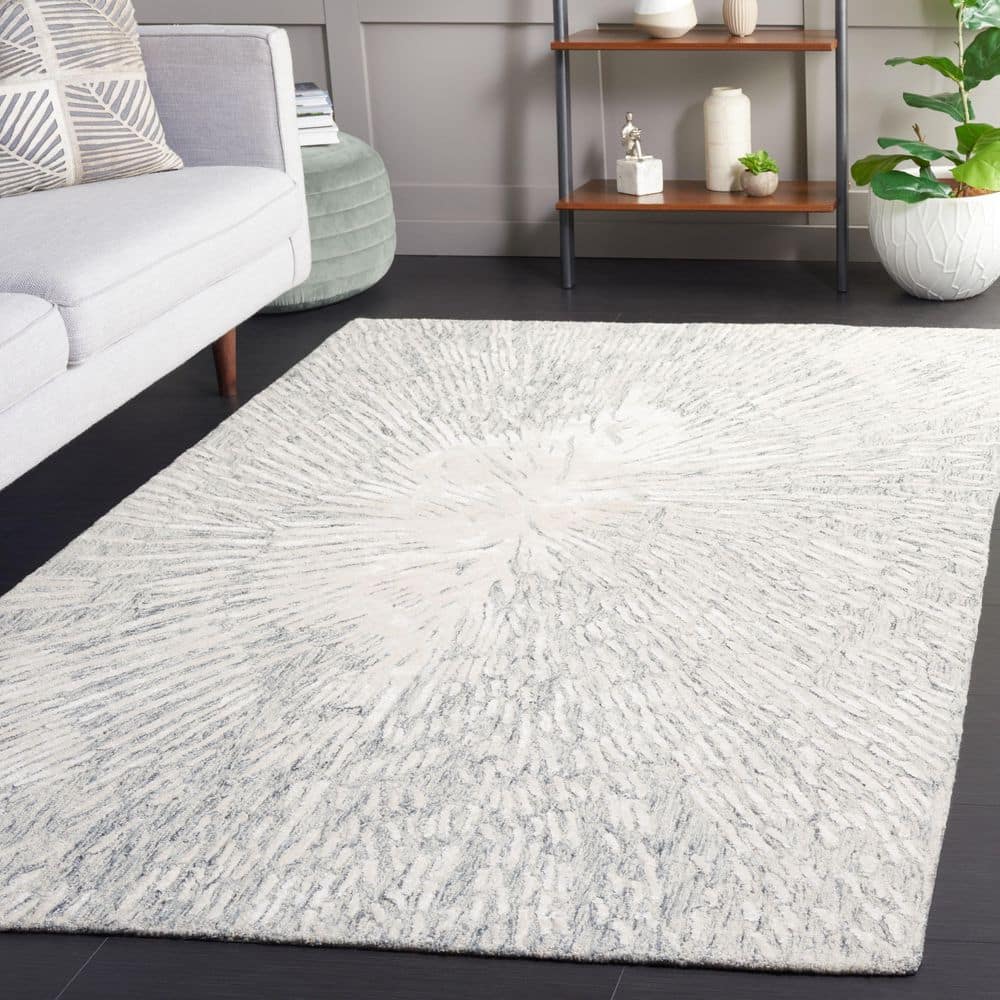 Soho 4 ft. x 6 ft. Gray/Ivory Abstract Radiating Burst Area Rug price history on PriceWatchPro