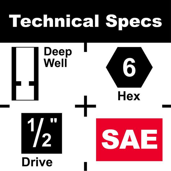 Milton 1/2 in. Drive Deep 3/8in. -1-1/8 in. SAE Impact Socket Set