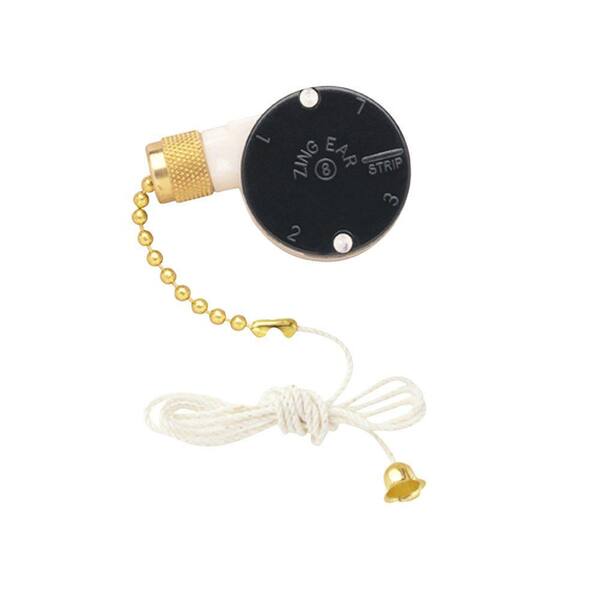 Westinghouse Replacement 3-Speed Fan Switch with Pull Chain for Dual-Capacitor Ceiling Fans