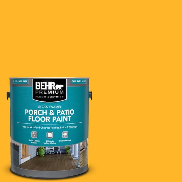 BEHR PREMIUM 1 gal. #P260-7 Extreme Yellow Gloss Enamel Interior/Exterior Porch and Patio Floor Paint