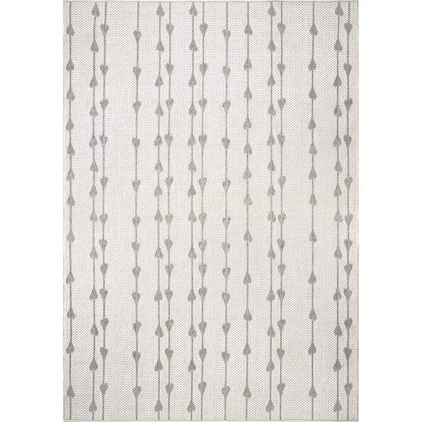 nuLOOM Kiernan Vertical Teardrop Stripe Gray 4 ft. x 6 ft. Indoor/Outdoor Patio Area Rug