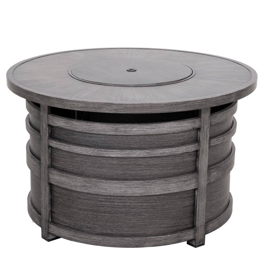 Outdoor Round Fire Pit Table, Aluminum Frame, Gray price history on PriceWatchPro