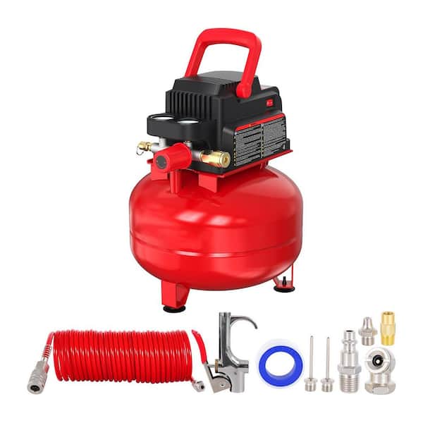3 gal. 110 PSI Portable Electric Air Compressor Pancake Oil-free Tank with 11 PCS Accessories Kit