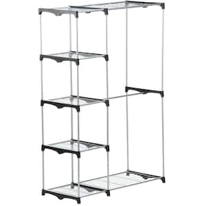 Silver Steel Clothes Rack 45.25 in. W x 68 in. H