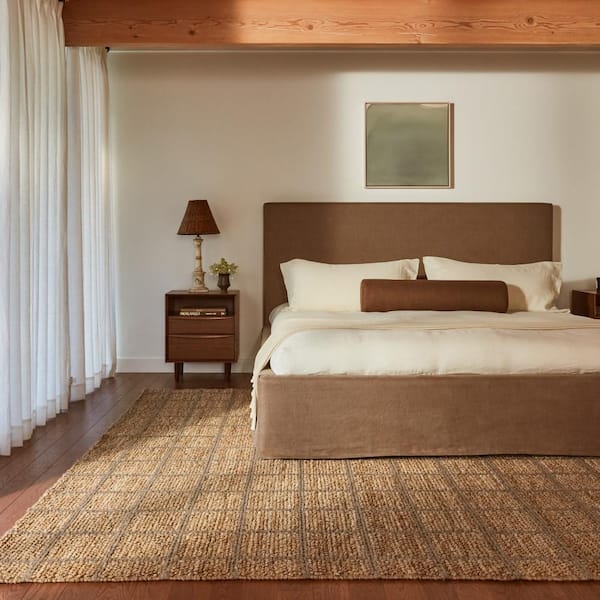 Penni Checked Jute and Wool Natural 5 ft. x 8 ft. Area Rug