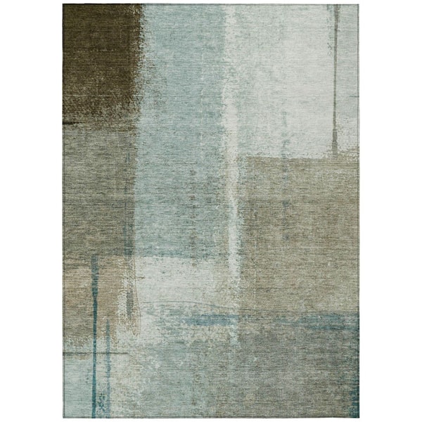 Chantille Machine Washable Indoor/Outdoor Abstract ACN2002 Seafoam 5 ft. x 7 ft. 6 in. Area Rug