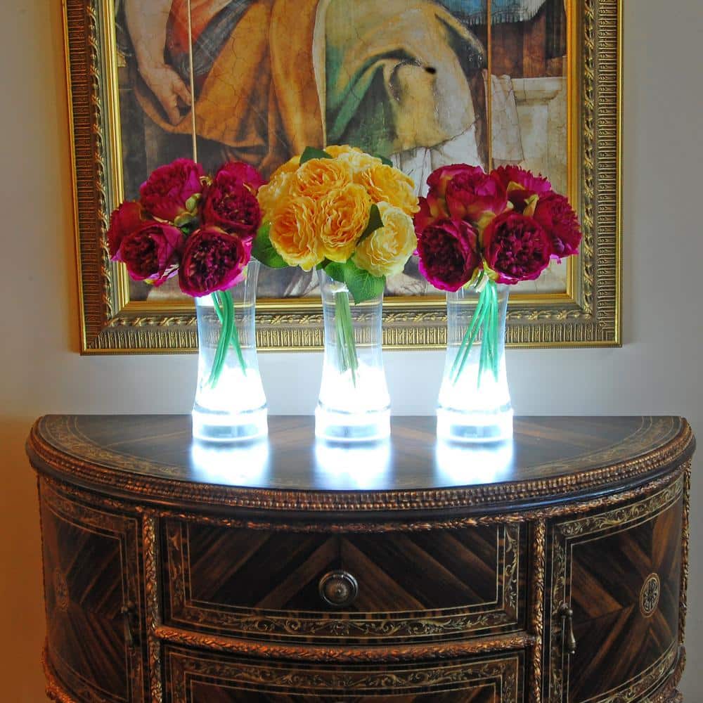 Round Cool White LED Battery Operated Base Light