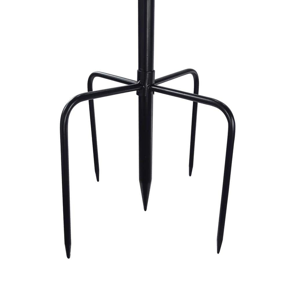 Tall Silver Metal Windmill Garden Stake for Outdoor Decor