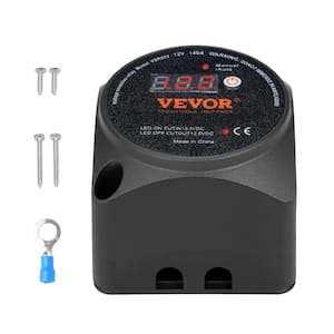 12-Volt 140Amp Manual and Auto Modes VSR Voltage Sensitive Relay Space LCD Screen Smart Battery Isolator for ATV UTV RV