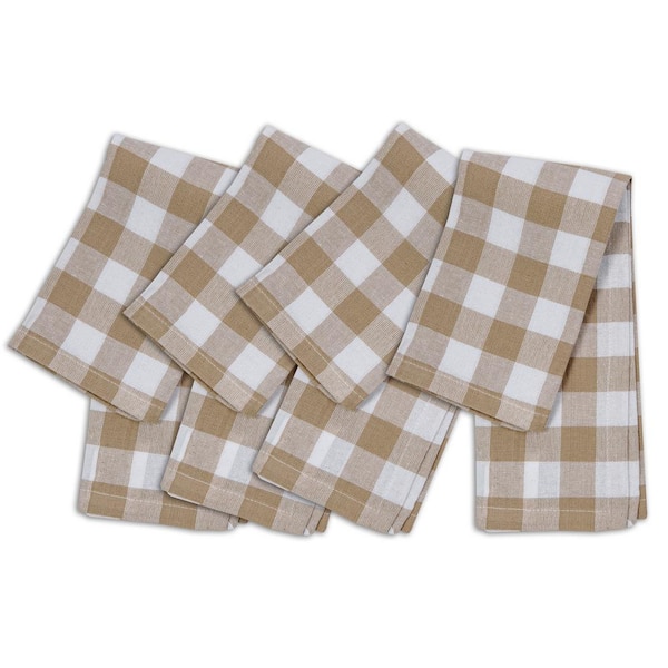 Buffalo Check Sand 100% Cotton Napkin 18 in. x 18 in. (Set of 4)