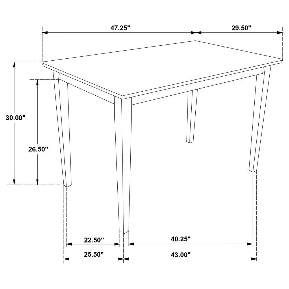 Classic Cappuccino 5-Piece Rectangular Dining Set with Slat Back Chairs