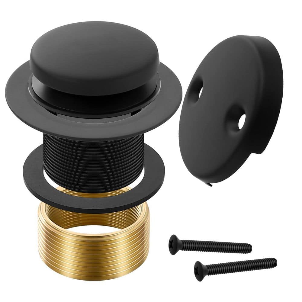 5-Piece Matte Black Bathtub Drain Conversion Kit Assembly with Brass Adapter, Stopper, Overflow Faceplate in Matte Black price history on PriceWatchPro