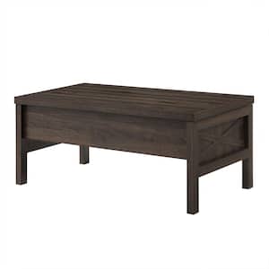 Harel 43 in. Walnut Rectangle Wood Coffee Table with Lift Top