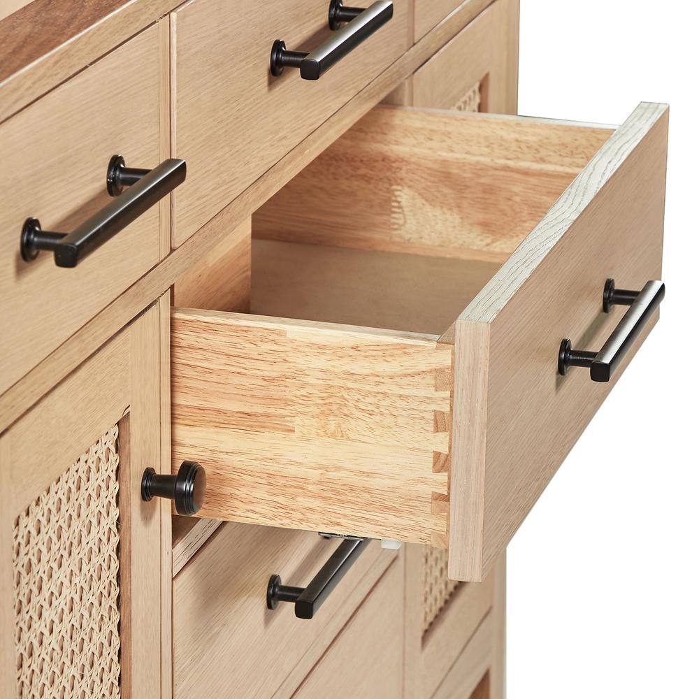 Camila 55" Light Brown Wood Single Sink Vanity with White Quartz Top