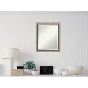 Medium Rectangle Silver Pewter Contemporary Mirror (24.88 in. H x 30.88 in. W)