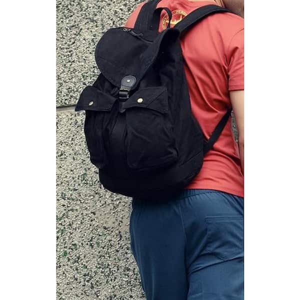 Black Canvas Backpack - Cloth Backpack