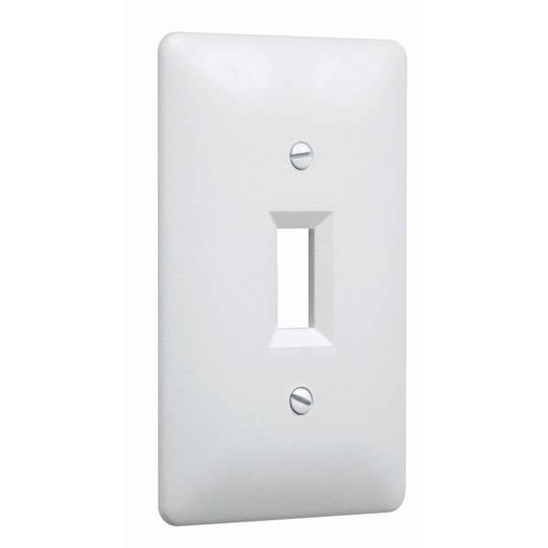 TAYMAC White 1-Gang Toggle Wall Plate (1-Pack)