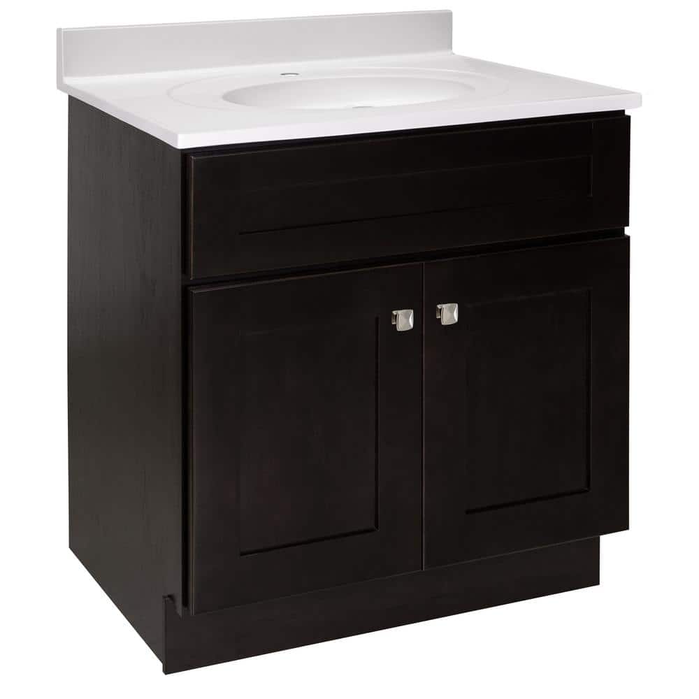 Brookings 31 in. W x 22 in. D x 36 in. H Bath Vanity w/ White Cultured Marb
