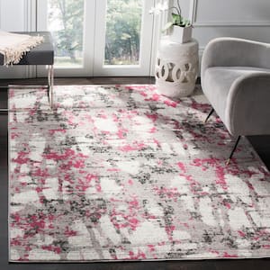 Skyler Gray/Pink 8 ft. x 10 ft. Abstract Area Rug