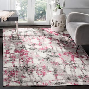 Skyler Gray/Pink 9 ft. x 12 ft. Abstract Area Rug
