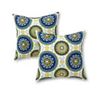 Summer Medallion Square Outdoor Throw Pillow (2-Pack)