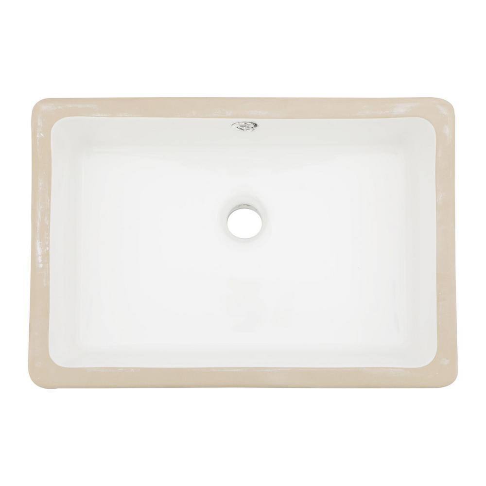 Anky 18 in. W Undermount Bathroom Sink in White Ceramic price history on PriceWatchPro