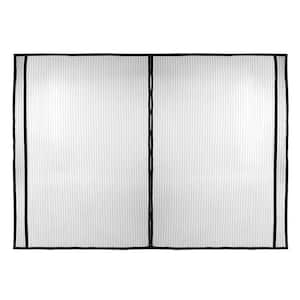 110 in. x 87 in. Bi-Parting Black Plastic Garage Magnetic Screen Door